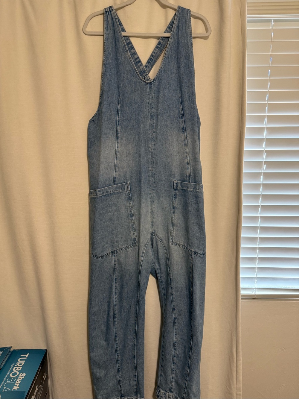 Free People We The Free light blue denim overalls